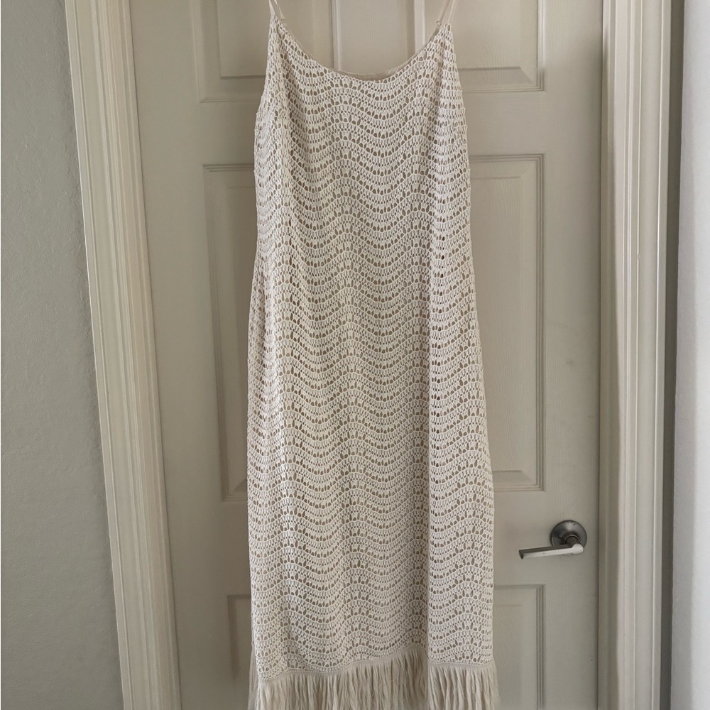 ANTONIO MELANI Cream Crochet Dress